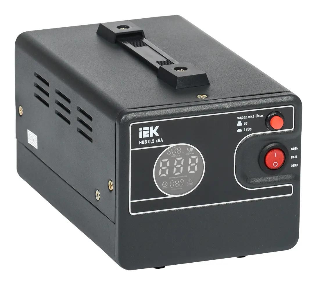 Стабилизатор напряжения IEK Hub,  0.4кВт черный [ivs21-1-d05-13]